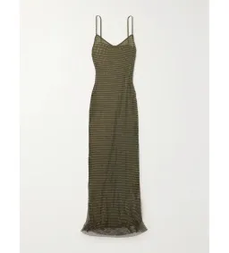Self Portrait Crystal-embellished Fishnet Gown Green Size AU 8  for rent on The Volte - image 4