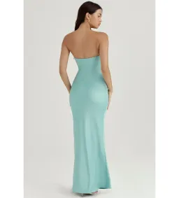 House of CB Alette Satin Maxi Dress Jade Size M / AU 10  for rent on The Volte - image 3