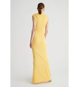 Suboo Vega Rouched Midid Dress in Butter Size AU 8 for rent on The Volte - image 3