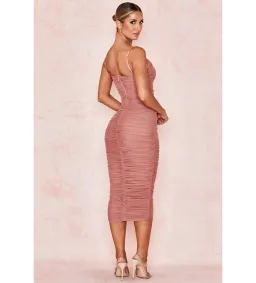 House of CB Sirene Gathered Organza Mesh Dress Antique Rose Size AU 14 for rent on The Volte - image 3