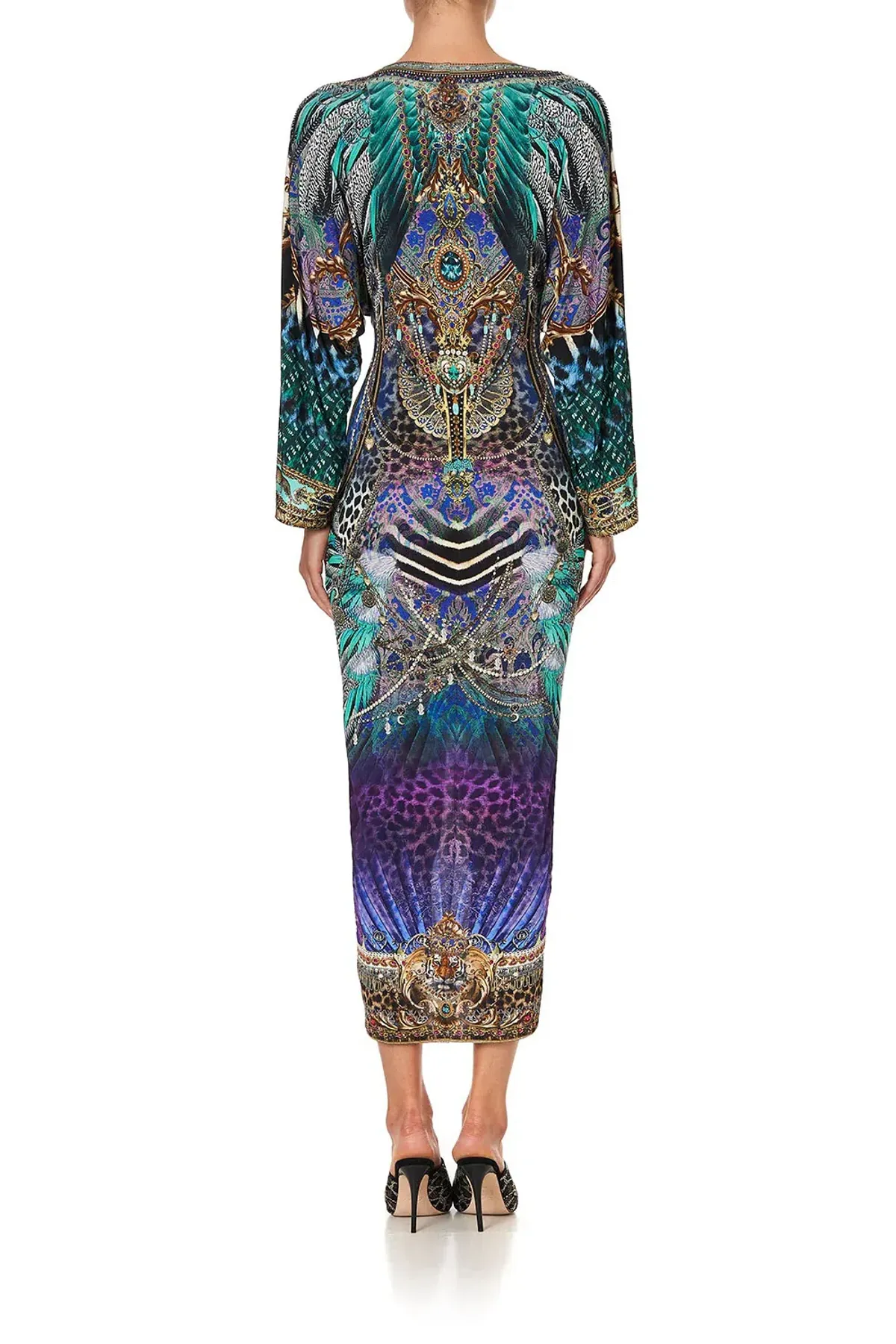 Camilla Animal Army Long Split Front Twist Midi Dress Print Size XXXL / AU 20 - Image 2