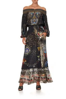 Camilla Treasure Chaser Off Shoulder Shirred Dress Print Size XXL / AU 18 for rent on The Volte - image 1