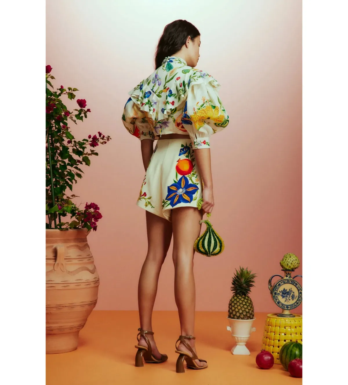 Alemais Flores High Waisted Short and Scarf Top Set Print Size AU 8  - Image 7