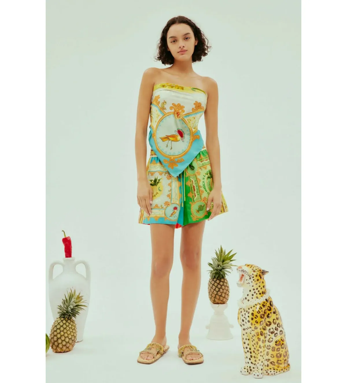 Alemais La Musica Silk Scarf and Short Set Print Size AU 8 - Image 1