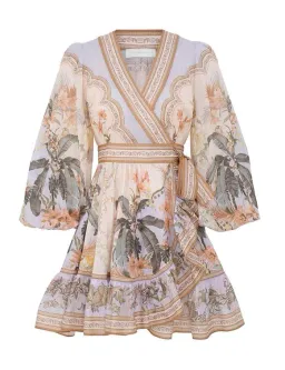 Zimmermann Wylie Mini Wrap Frill Dress in Blue Floral Size 3 / AU 14 for rent on The Volte - image 5
