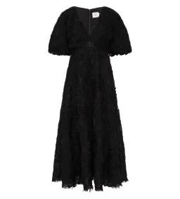 Aje Florential Textured Midi Dress Black Size AU 16 for rent on The Volte - image 4