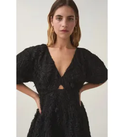 Aje Florential Textured Midi Dress Black Size AU 16 for rent on The Volte - image 2