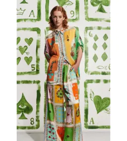 Alemais Rummy Silk Shirt and Pants Set in Multi Size AU 14 for rent on The Volte - image 2