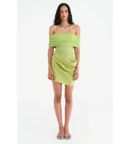 Benni Nico Off Shoulder Mini Dress in Apple Size 8  for rent on The Volte - image 1