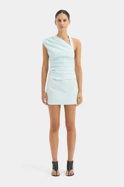 Sir the Label The Azul Gathered Mini Dress in Ice Blue Size 1 / AU 8 for rent on The Volte - image 1