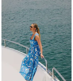 Alemais Dianna Summer Dress Paisley Blue/White Print Size AU 12 for rent on The Volte - image 2
