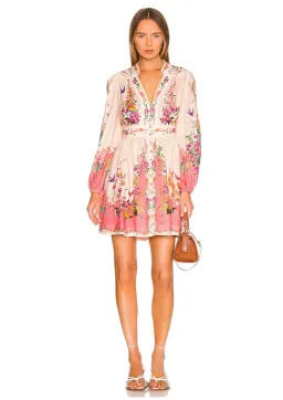 Zimmermann Tropicana Plunge Mini Dress Cream Floral Size 3 / AU 14 for rent on The Volte - image 1