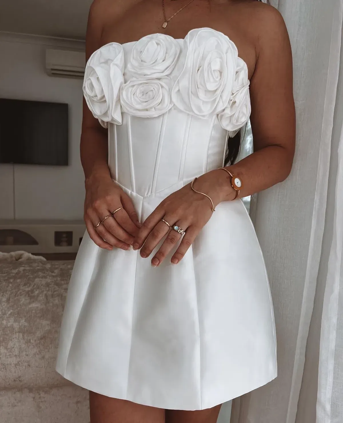 Eliya The Label Tehanni Mini Dress White Size 8 - Image 1