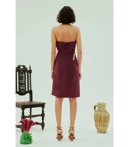 Alemais Orion Embellished Midi Dress Burgundy Size AU 10 for rent on The Volte - image 4