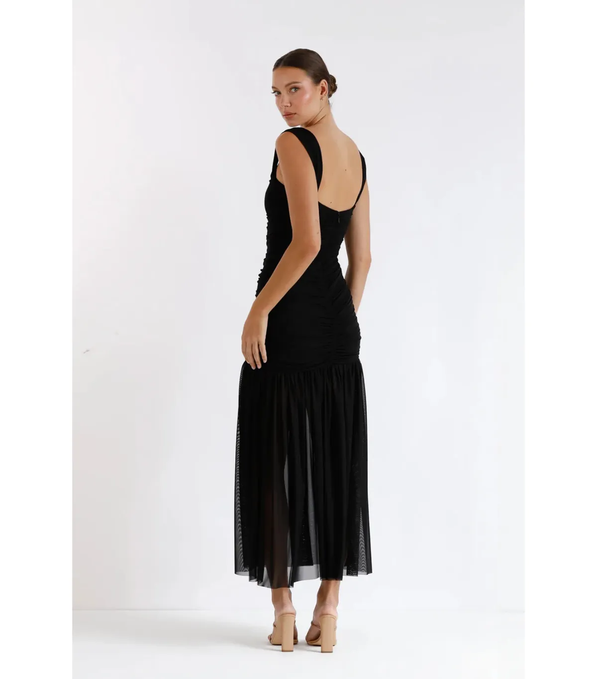 Pasduchas New Horizons Hourglass Midi Dress Black Size AU 8 - Image 3