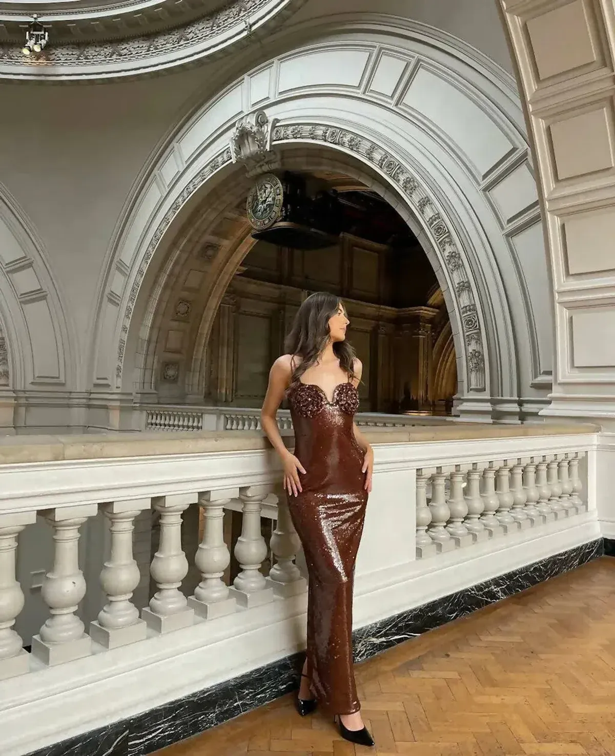 Mew Mews Lorelei Dress Brown Sequin Size S/M - Image 6