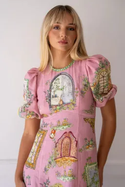 Alemais Monte Midi Dress Pink Size AU 8 for rent on The Volte - image 5