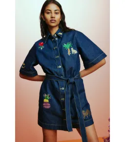 Alemais Jada Mini Dress Denim Blue Size AU 8 for rent on The Volte - image 3