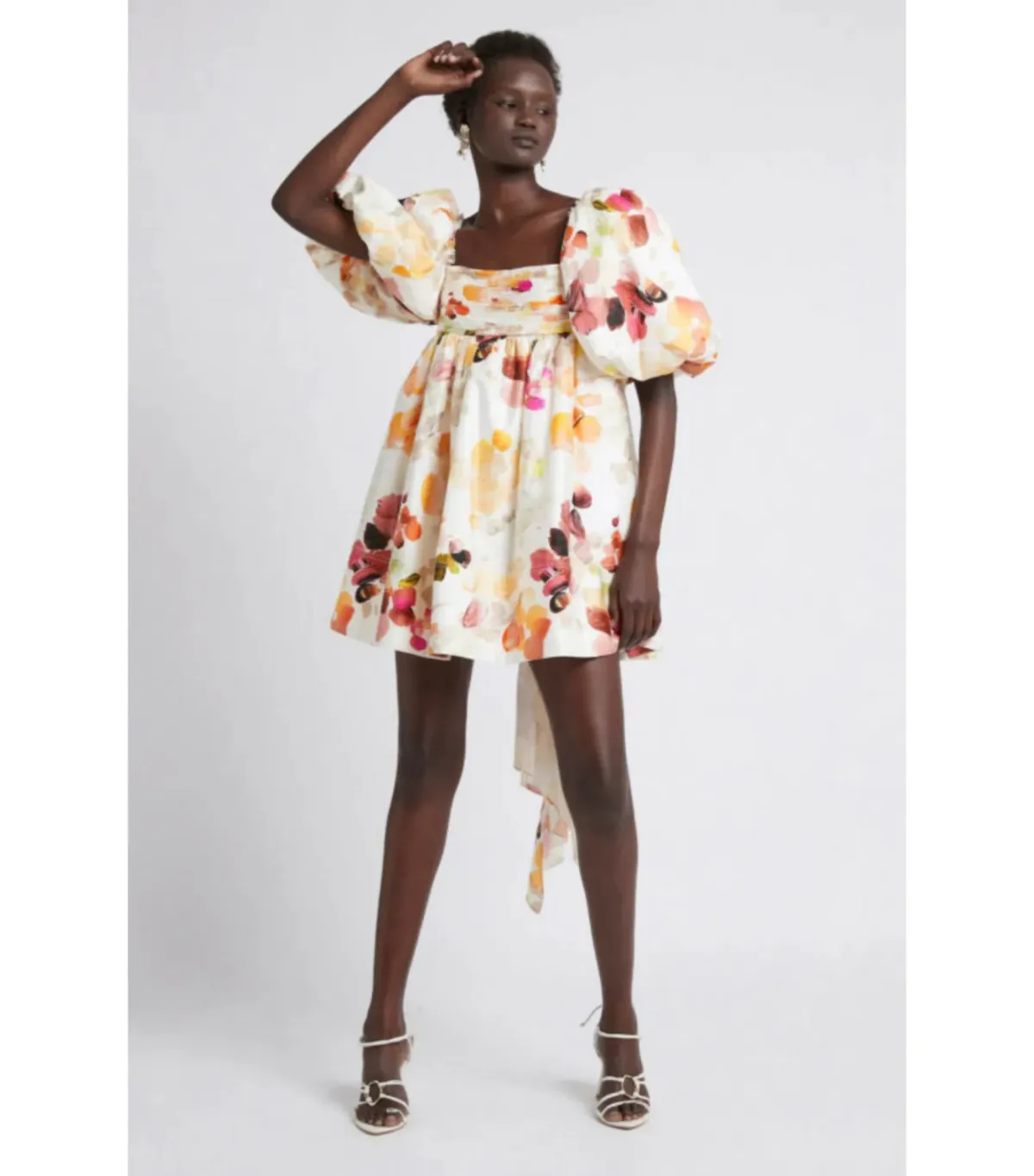 Aje Dassia Puff Sleeve Mini Dress Wallpaper Floral Size AU 8 - Image 1