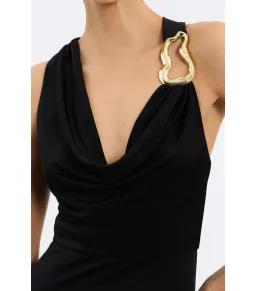 Rebecca Vallance Domenica Halter Gown Black Size AU 6 for rent on The Volte - image 3