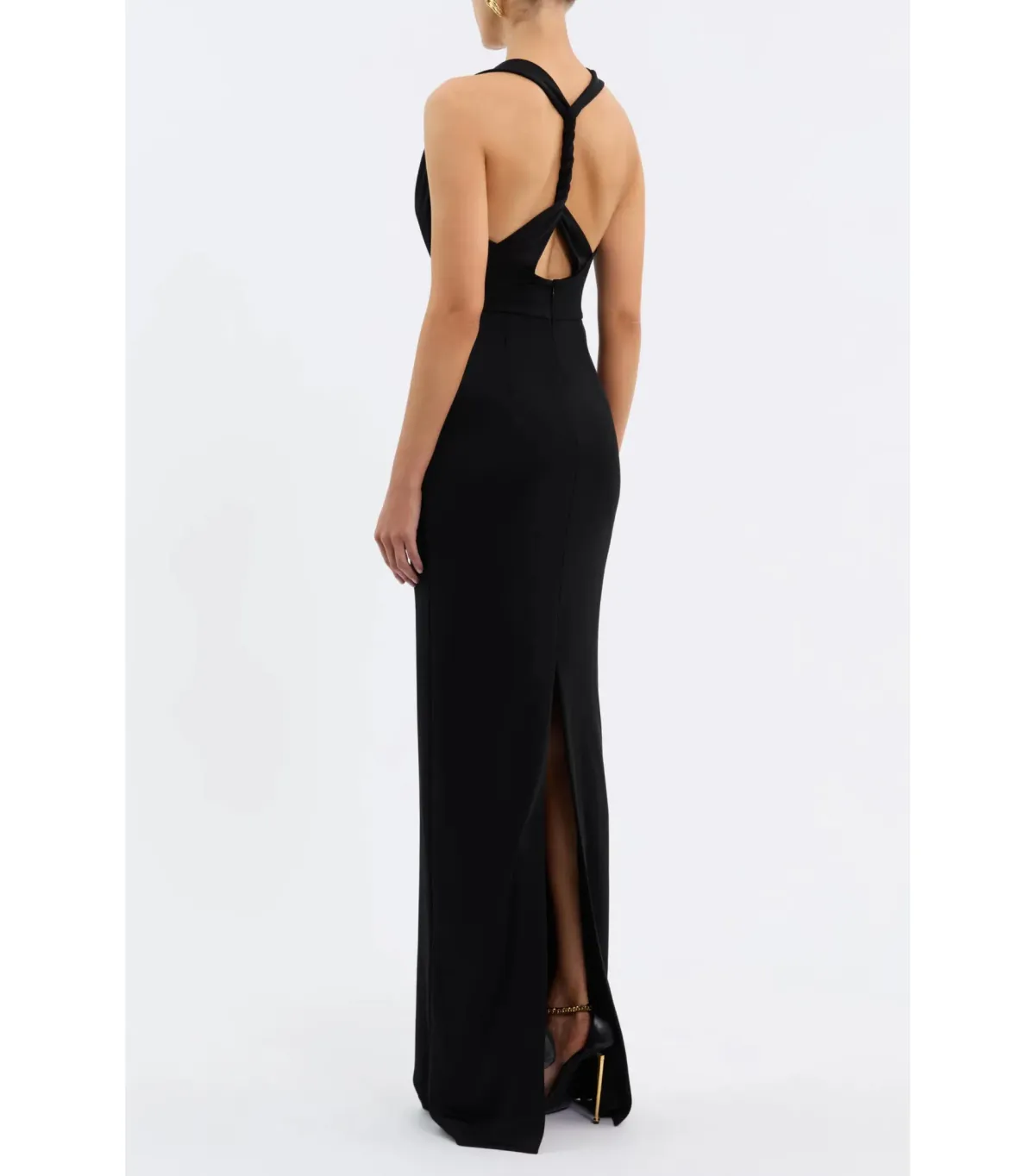 Rebecca Vallance Domenica Halter Gown Black Size AU 6 - Image 5