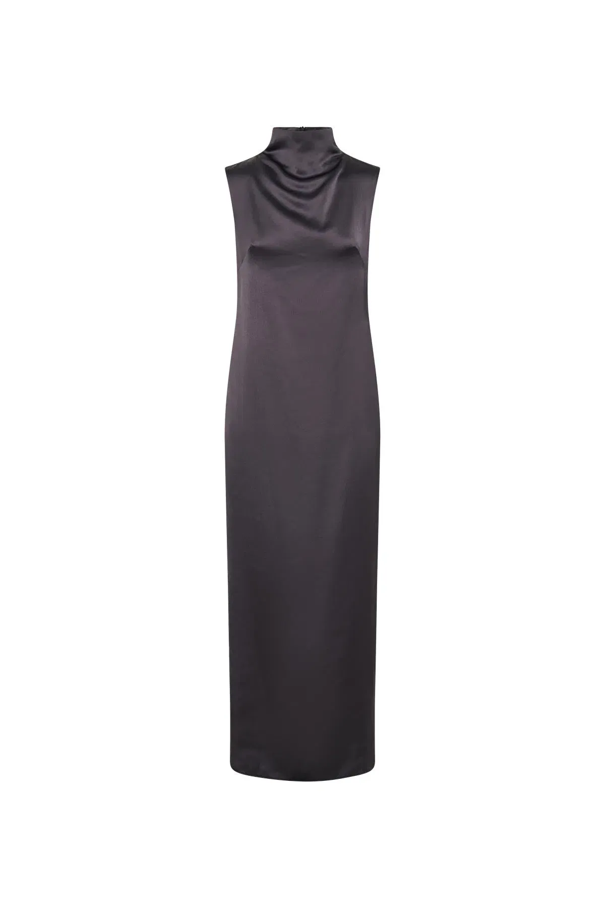 Camilla And Marc Emeline Satin Evening Maxi Dress In Charcoal Size 10  - Image 3