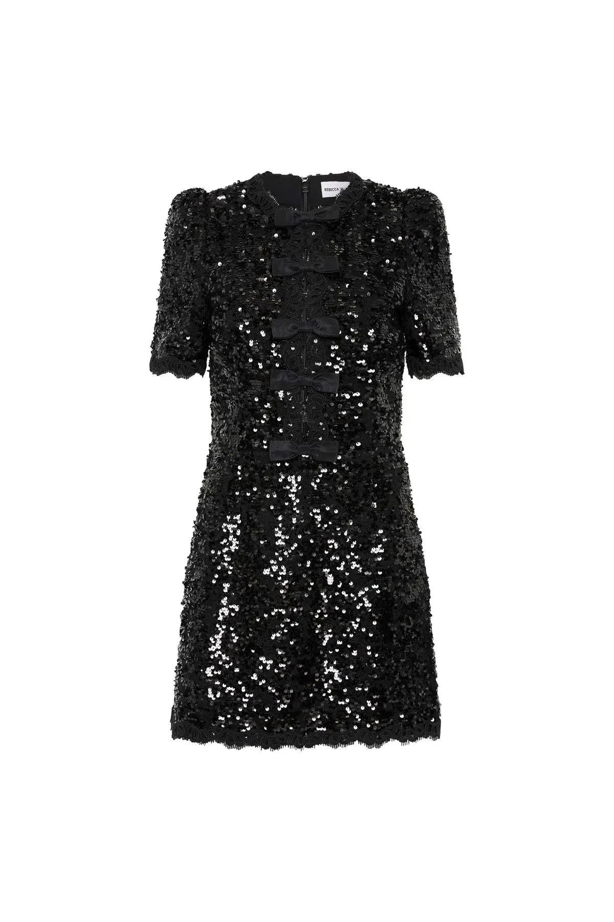 Rebecca Vallance Diana Bow Mini Dress Black Size 6 - Image 6