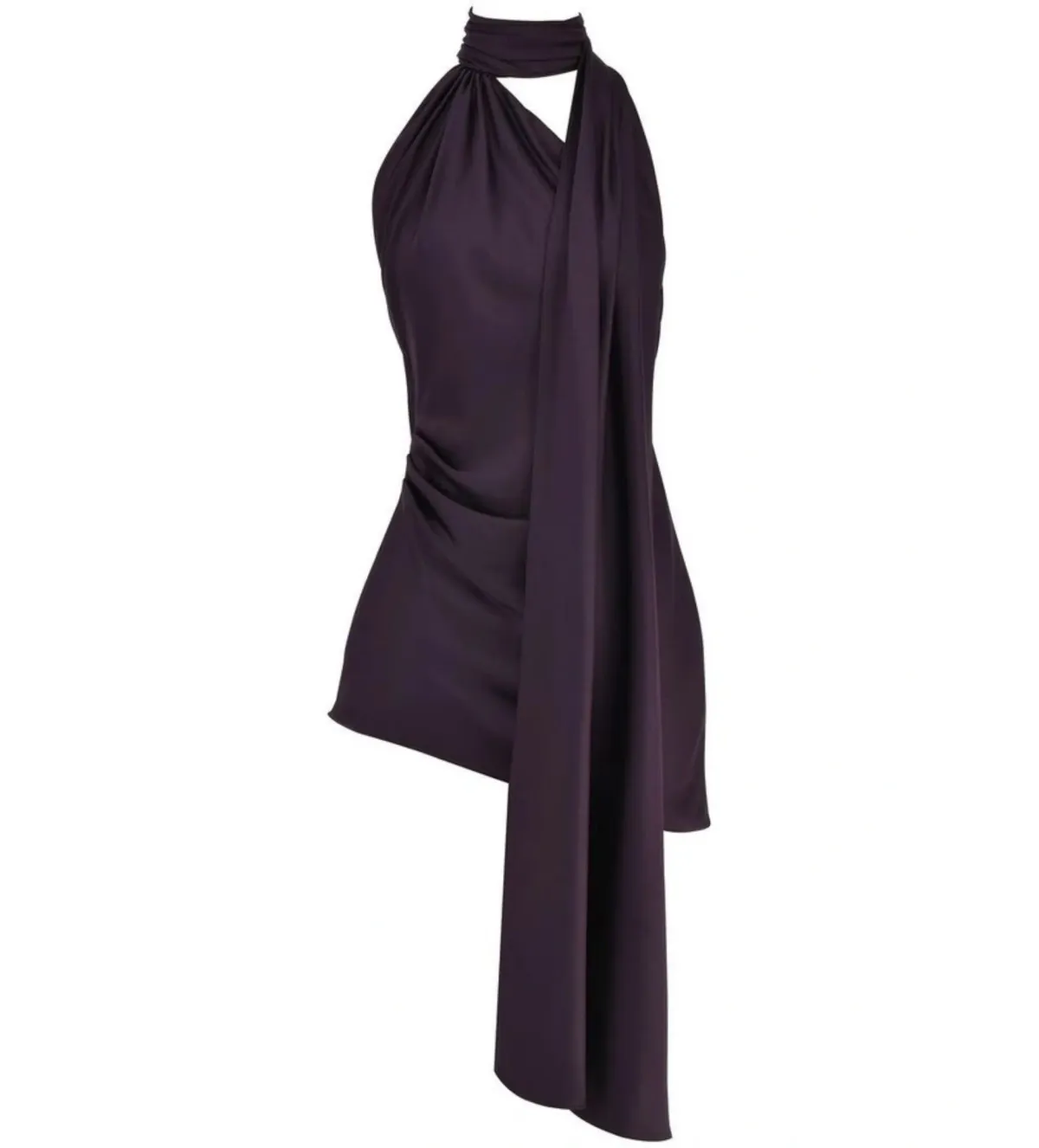 House Of Cb Aida Night Shade Asymmetric Wrap Neck Dress Purple Size S/Au 8 - Image 3