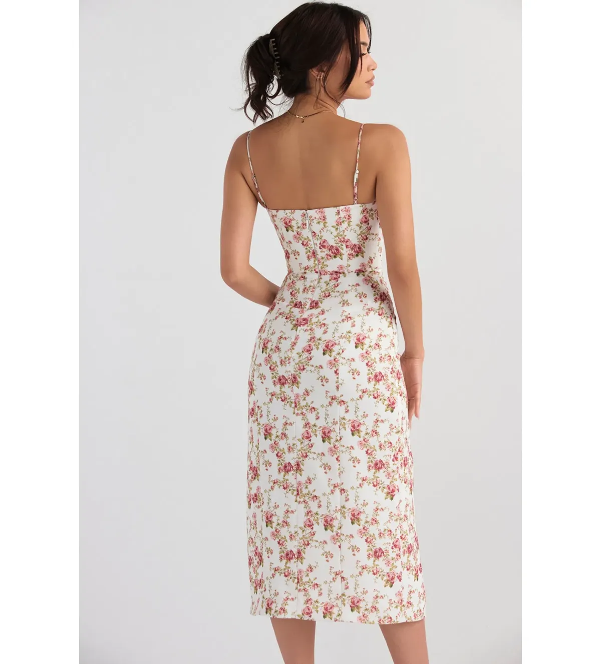 House Of Cb Charlotte Corset Midi Sundress  Rose Print Size M/AU 10 - Image 3
