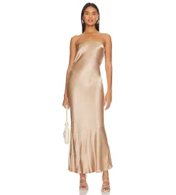Bec & Bridge Moon Dance Strapless Maxi Dress Gold Size 12 for rent on The Volte - image 1