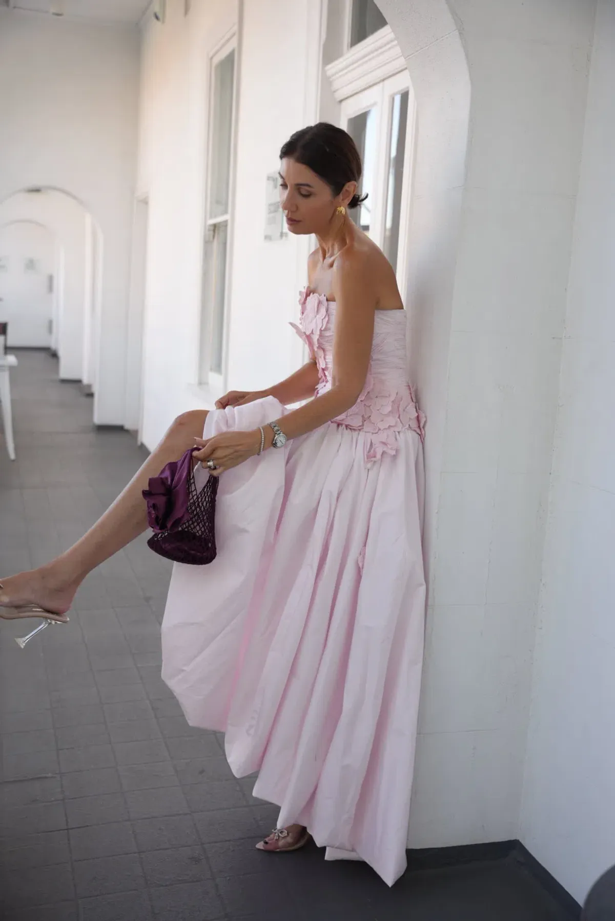 Aje Splendour Flower Gown Pastel Pink Size 6 - Image 6