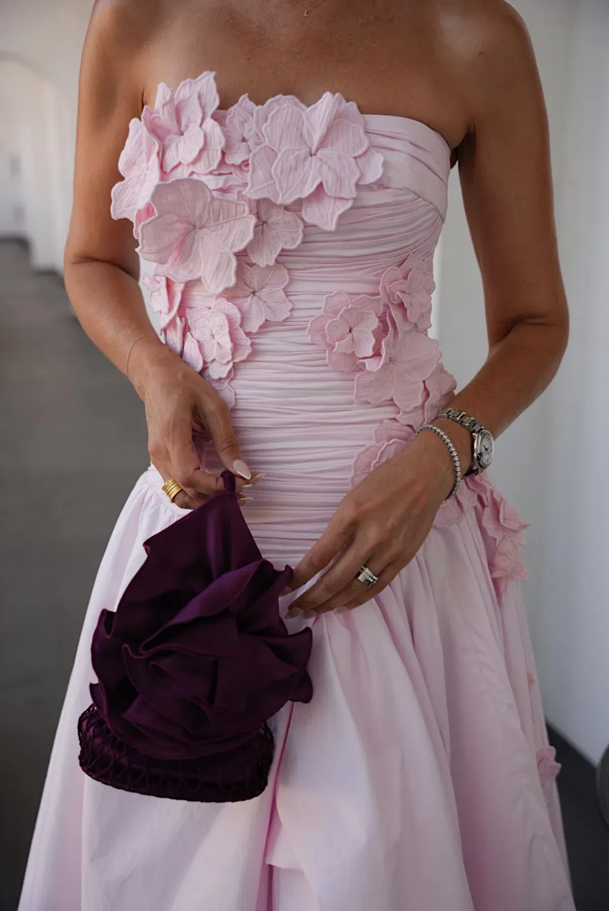 Aje Splendour Flower Gown Pastel Pink Size 6 - Image 4