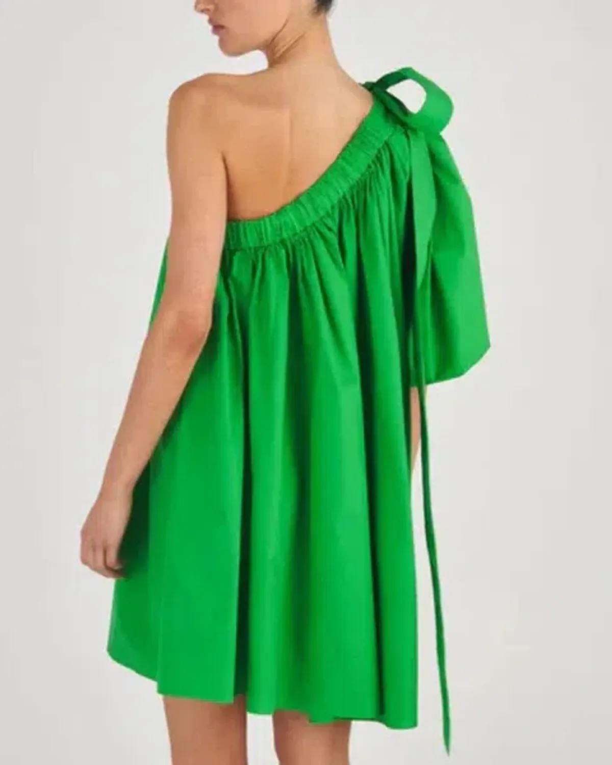 Oroton One Shoulder Mini Dress Meadow Green Size 10 - Image 3