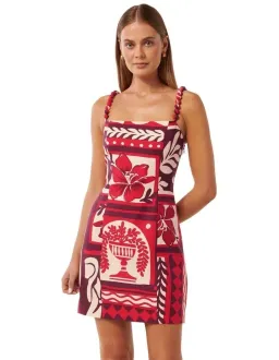 Forever New Sasha Strappy Printed Linen Mini Dress Athena Tile Size 10 for rent on The Volte - image 2
