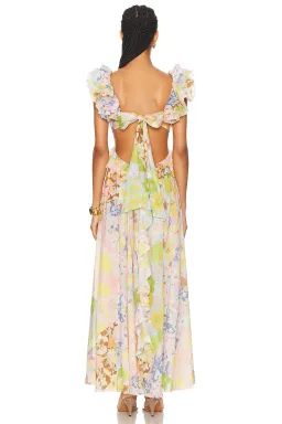 Zimmermann Pop Ruffle Sleeve Midi Dress Patch Floral Size 2/ AU 12 for rent on The Volte - image 3