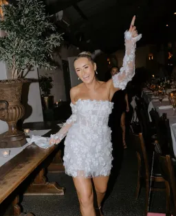 Rosie Etienne Isabelle Mini Dress White Size 10 for rent on The Volte - image 2