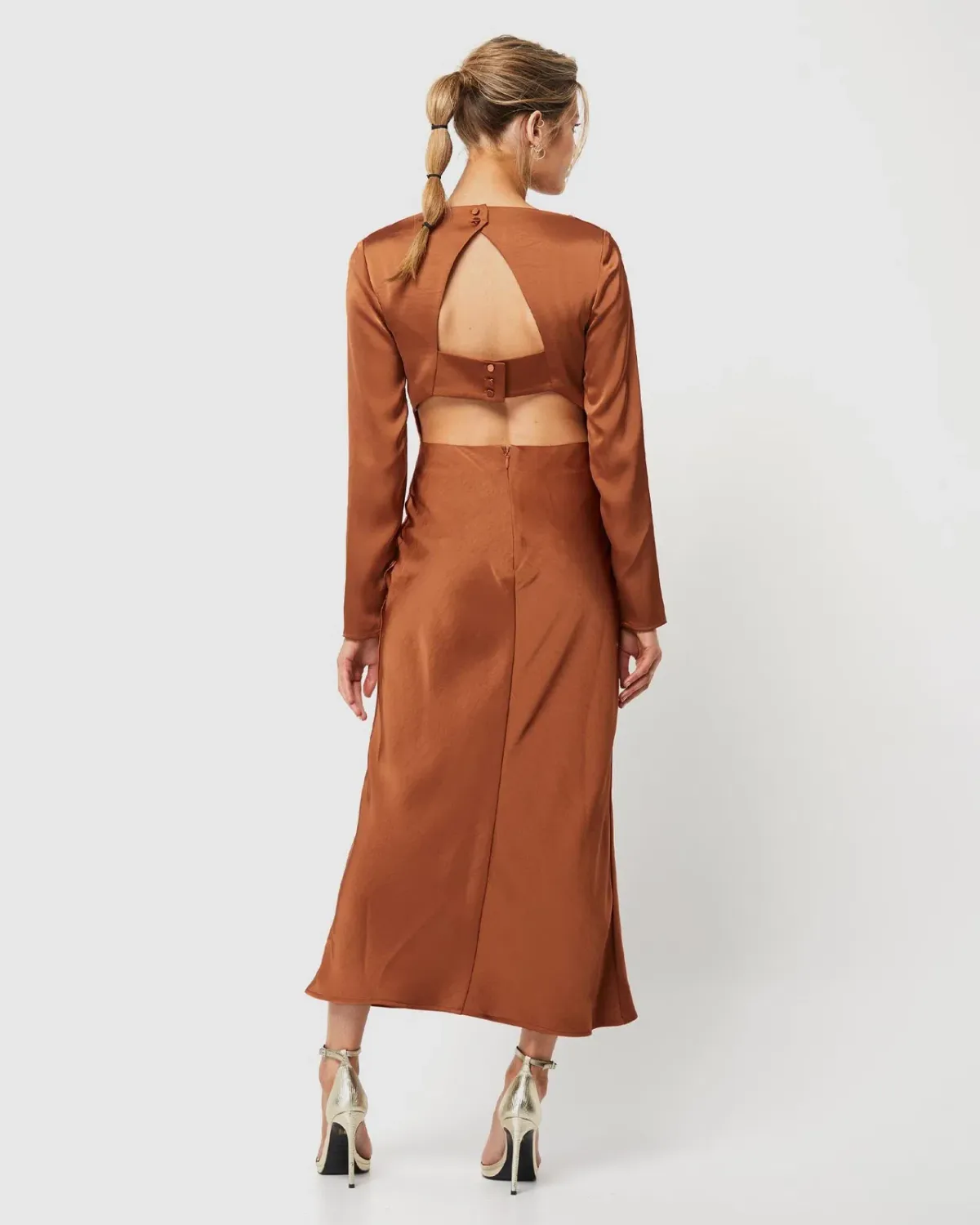 Mossman Pure Imagination Midi Dress Brown Size 10 - Image 4