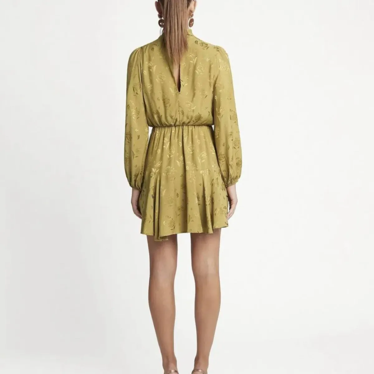 Sheike Gemma Mini Dress Olive Gold Size 10 - Image 3