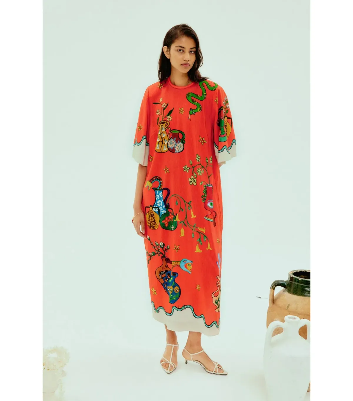 Alemais Rose Tee Dress in Red Print Size AU 8 - Image 2