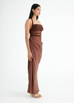 Benni Gina Maxi Dress Brown Size AU 8  for rent on The Volte - image 2