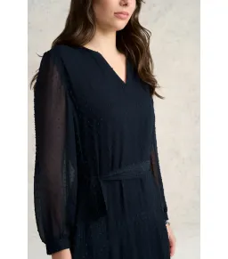 Blue Illusion Clip Ink Georgette Dress Navy Size 14/L for rent on The Volte - image 2