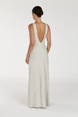 Dissh Lyra Natural Linen Midi Dress in Natural Size AU 12  for rent on The Volte - image 4