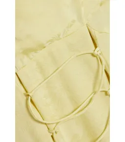 Acne Studios Cape-effect Cupro-blend Jacquard Midi Dress Yellow Size AU 6 for rent on The Volte - image 3