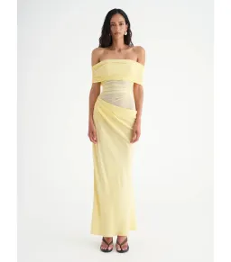 Benni Nico Off The Shoulder Dress Butter Size AU 10 for rent on The Volte - image 1
