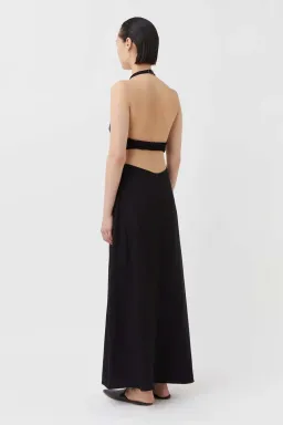 Camilla and Marc Prado Cut Out Evening Halter Maxi Dress Black Size 8 for rent on The Volte - image 3