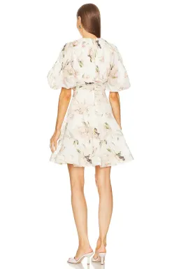 Zimmermann Pleated Mini Dress Coral Birds Print Size 3 / AU 14 for rent on The Volte - image 3