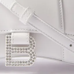 Balenciaga Hourglass Bag Crystal Logo White Size XS for rent on The Volte - image 4
