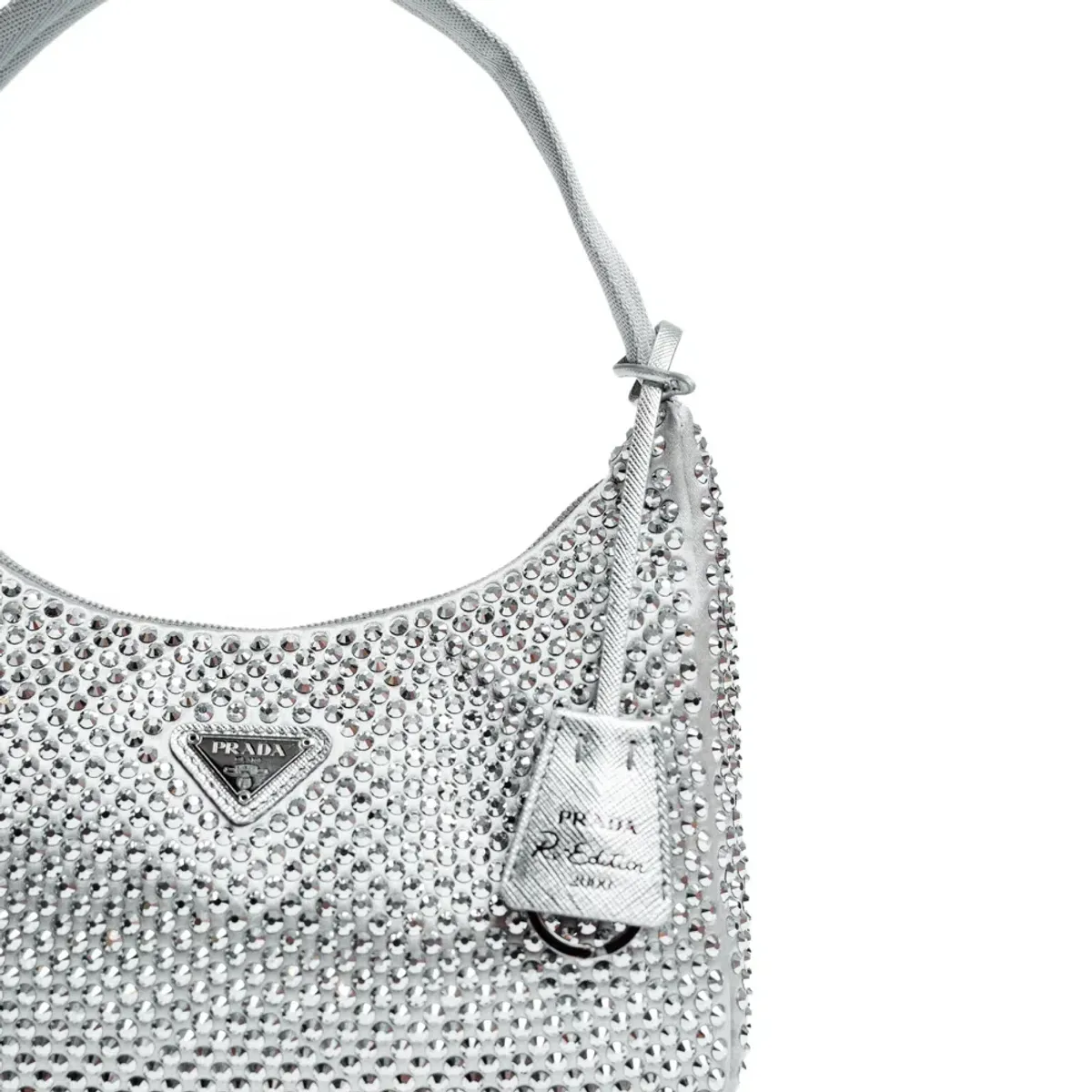 Prada Satin Crystal Mini Bag Silver  - Image 2