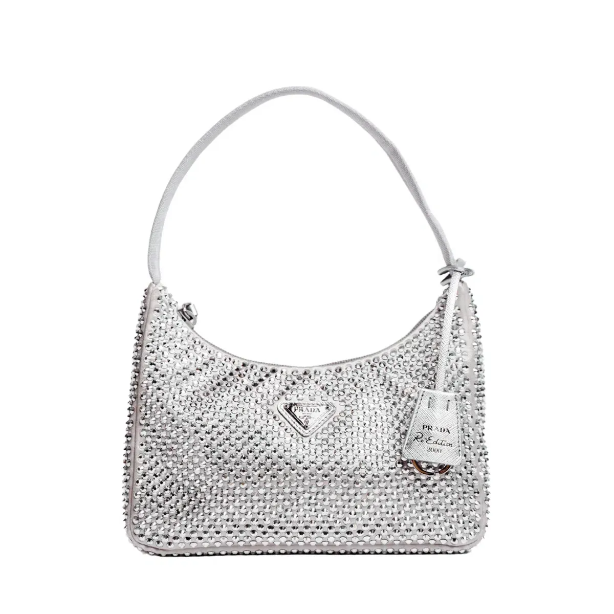 Prada Satin Crystal Mini Bag Silver  - Image 1