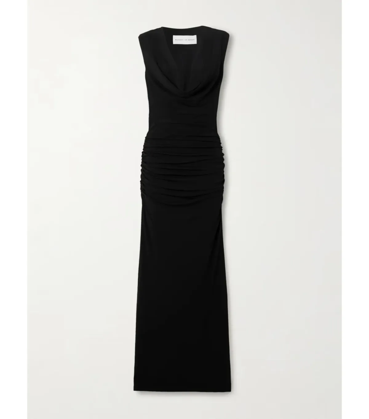 Michael Lo Sordo Drape Front Maxi Dress in Black AU 12 - Image 3